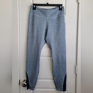 Nike Dri Fit Womens Capri Mesh insert Legging Blue Size Large